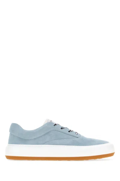 Givenchy Light Blue Suede New City Sneakers In Animal Print