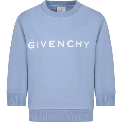 Givenchy Kids' Light Blue Sweatshirt For Boy With Logo