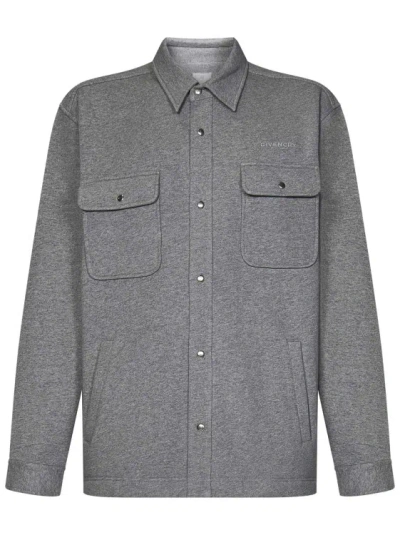 GIVENCHY LIGHT GRAY COTTON SHIRT