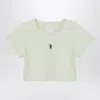 Givenchy Light Green Ribbed Cropped T-shirt