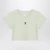 Givenchy Light Green Ribbed Cropped T-shirt