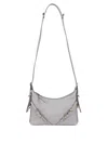 Givenchy Mini Voyou Grey Shoulder Bag With Buckles Embellishment In Leather Woman In Light Grey