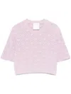 Givenchy Logo-embroidered Crewneck Sweater In Pink