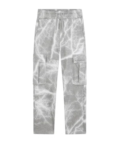 Givenchy Lightning-print Cotton Track Pants In Gray