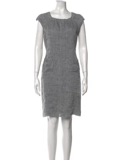 Pre-owned Givenchy Linen Knee-length Dress In Grey