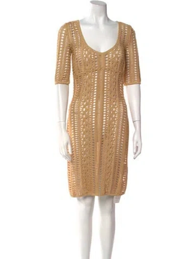 Pre-owned Givenchy Linen Knee-length Dress In Neutral