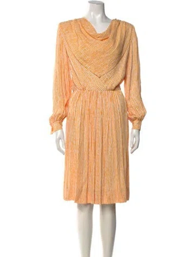 Pre-owned Givenchy Linen Knee-length Dress In Orange