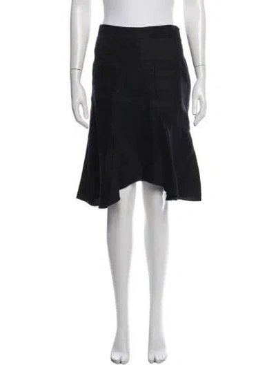 Pre-owned Givenchy Linen Midi Length Skirt In Black