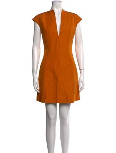 Pre-owned Givenchy Linen Mini Dress In Orange