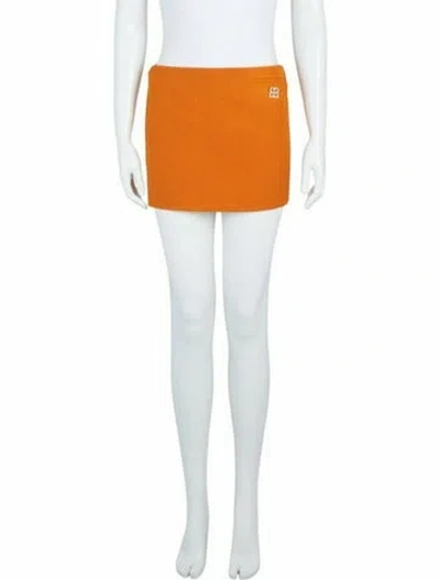 Pre-owned Givenchy Linen Skirt W/ Tags In Orange