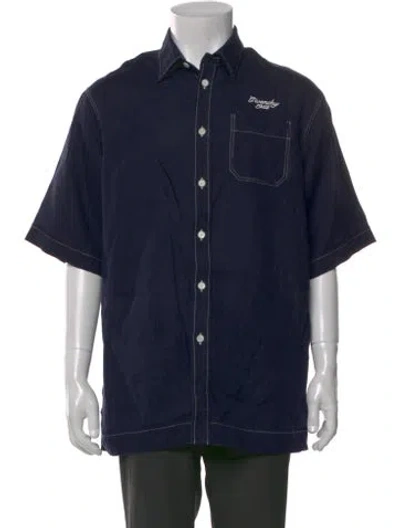 Pre-owned Givenchy Linen Three-quarter Sleeve Shirt In Blue