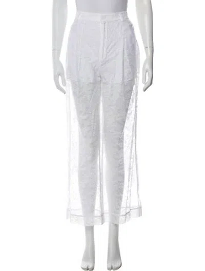 Pre-owned Givenchy Linen Wide Leg Pants In White