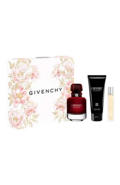 Givenchy L'interdit Eau De Parfum Rouge 3-piece Gift Set $249 Value In Transparent