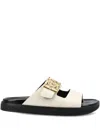 Givenchy Liquid 4g-embellishment Buckle Slides In Neutral