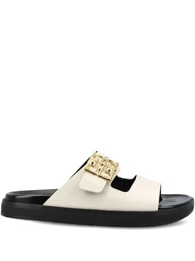 Givenchy Liquid 4g-embellishment Buckle Slides In Neutral