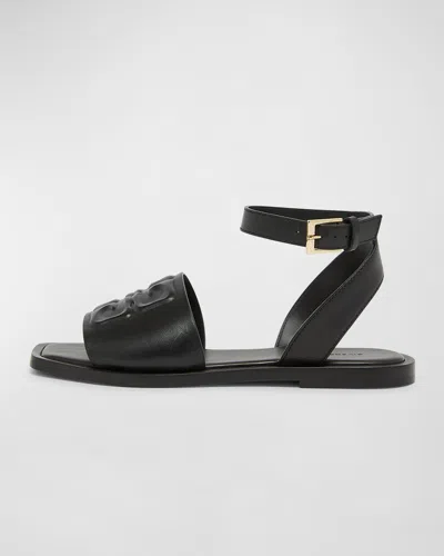 Givenchy Liquid 4g Leather Ankle-strap Sandals In Black