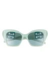 Givenchy Liquid 4g Square Sunglasses In Shiny Light Green/green