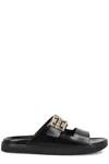 Givenchy Liquid Dad Leather Slides With 4g Hardware In Black