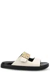 Givenchy 4g Liquid Dad Leather Sliders In White