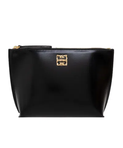 Givenchy Liquid Logo Plaque Clutch Bag In Black