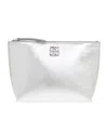 Givenchy Liquid Logo Plaque Metallic Clutch Bag In White