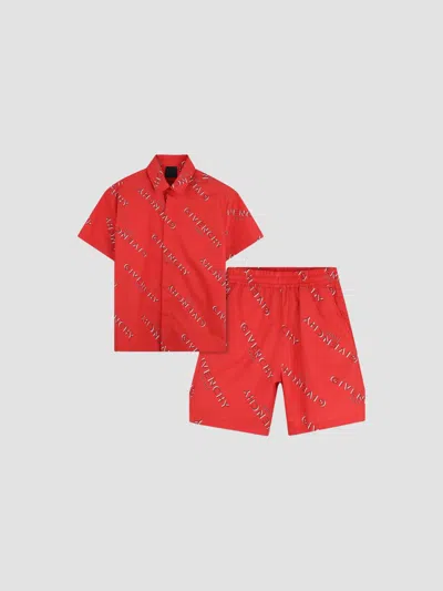 Givenchy Little Boy's & Boy's 2-piece Shirt & Shorts Set In Bright Red