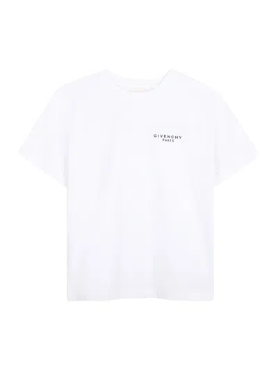 Givenchy Kids Logo Printed Crewneck T-shirt In White