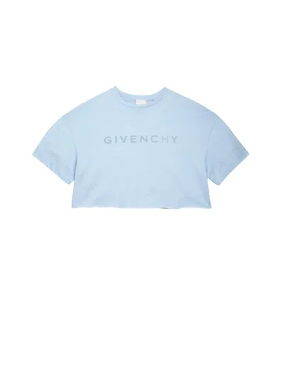 Givenchy Little Girl's & Girl's Cropped Logo T-shirt In Blue