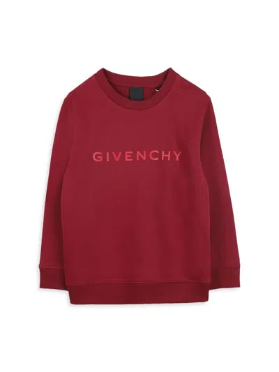 Givenchy Little Kid's & Kid's Logo Crewneck Sweatshirt In Red