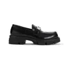 Givenchy Polished Black Bull Leather Loafers With Chunky Sole In Black