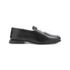 Givenchy Label Leather Loafers In Black