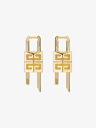 Givenchy Lock Earrings In Metal In Gold