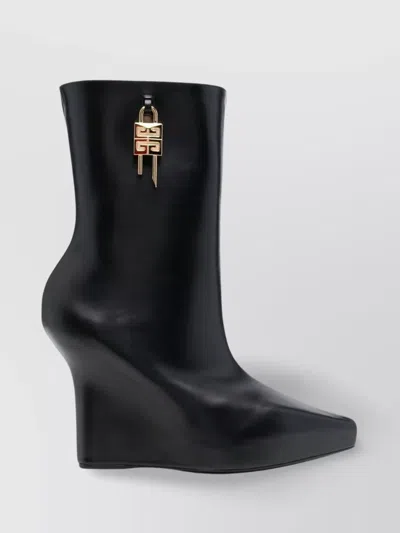 GIVENCHY LOCK LEATHER WEDGE BOOTS
