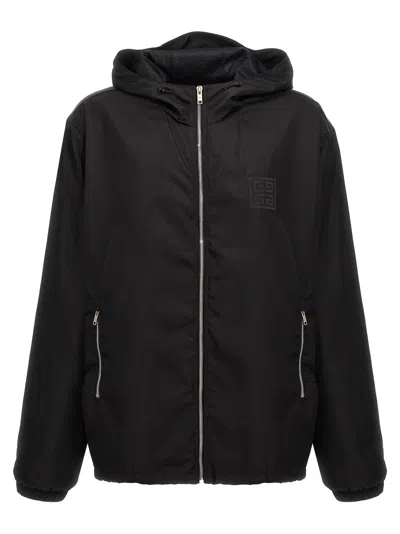 Givenchy Black 4g Windbreaker With Stand-up Collar