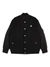 Givenchy Black Fabric Bomber Jacket With Logo Application In Black
