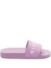 Givenchy Logo Rubber Slides In Pink