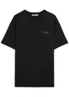 Givenchy Black Crewneck T-shirt With Logo Patch On The Front In Cotton Man In Black