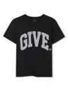 Givenchy Boy's Embroidered Wrap Around Logo-print T-shirt In Black