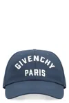 Givenchy Embroidered Cap With Curved Brim And Metal Buckle In Blue