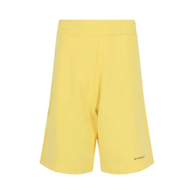 Pre-owned Givenchy Logo Bermuda Sweatshorts 'yellow' | Men's Size Xxl