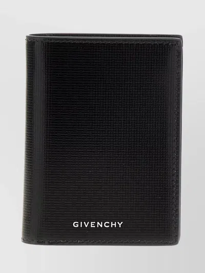 GIVENCHY LOGO BI-FOLD CARD HOLDER WITH TEXTURED FINISH