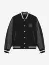 Givenchy Black Jacket With 4g Motif On Front In Wool And Tech Fabric Blend Man In Black