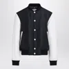 Givenchy -style Bomber Jacket With Elastic Knit Collar In Blue