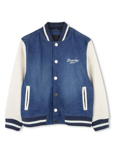 Givenchy Kids' Logo Bomber Jacket In Blue