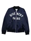 Givenchy Deep Navy Satin-finish Bomber Jacket In Blue