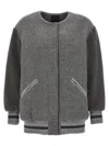 Givenchy Logo Bomber Jacket Casual Jackets, Parka Gray