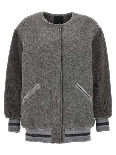 Givenchy Logo Bomber Jacket In Grey