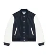 Givenchy Satin Varsity Jacket With Ribbed Trim And Button-front In Blue