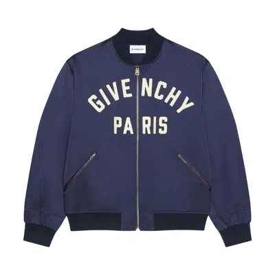 Pre-owned Givenchy Logo Bomber Jacket 'navy' | Blue | Men's Size 52