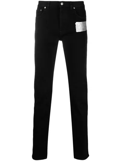Givenchy Skinny Denim Jeans With Metallic Logo In Black